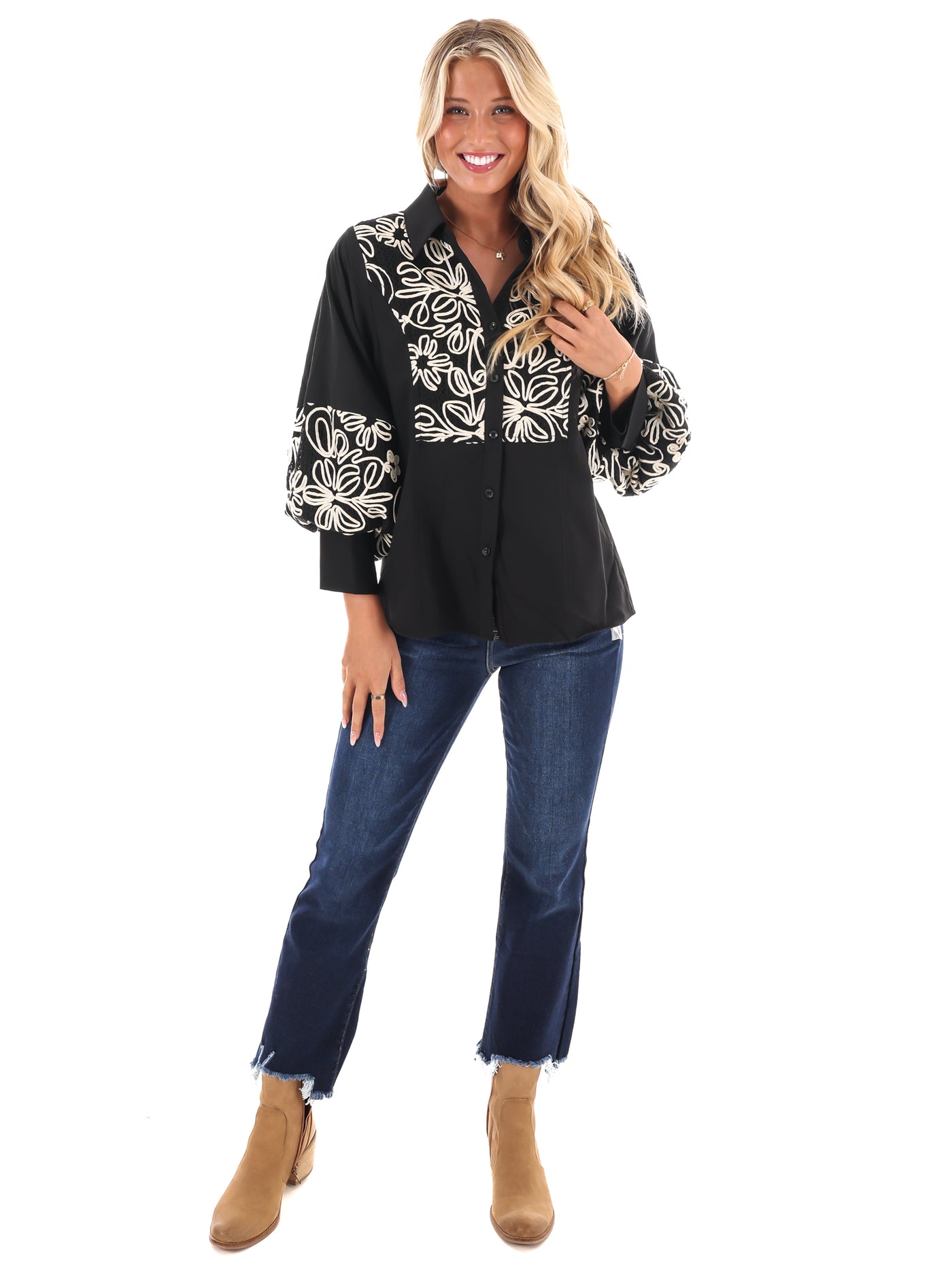 Floral Flourish Embroider Top