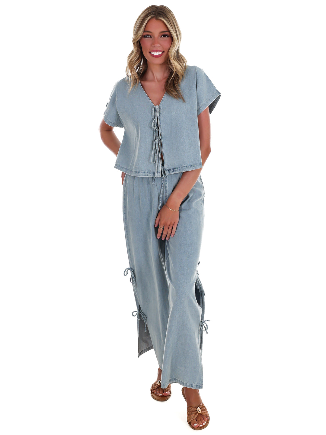 Cool Factor Denim Two Piece Set
