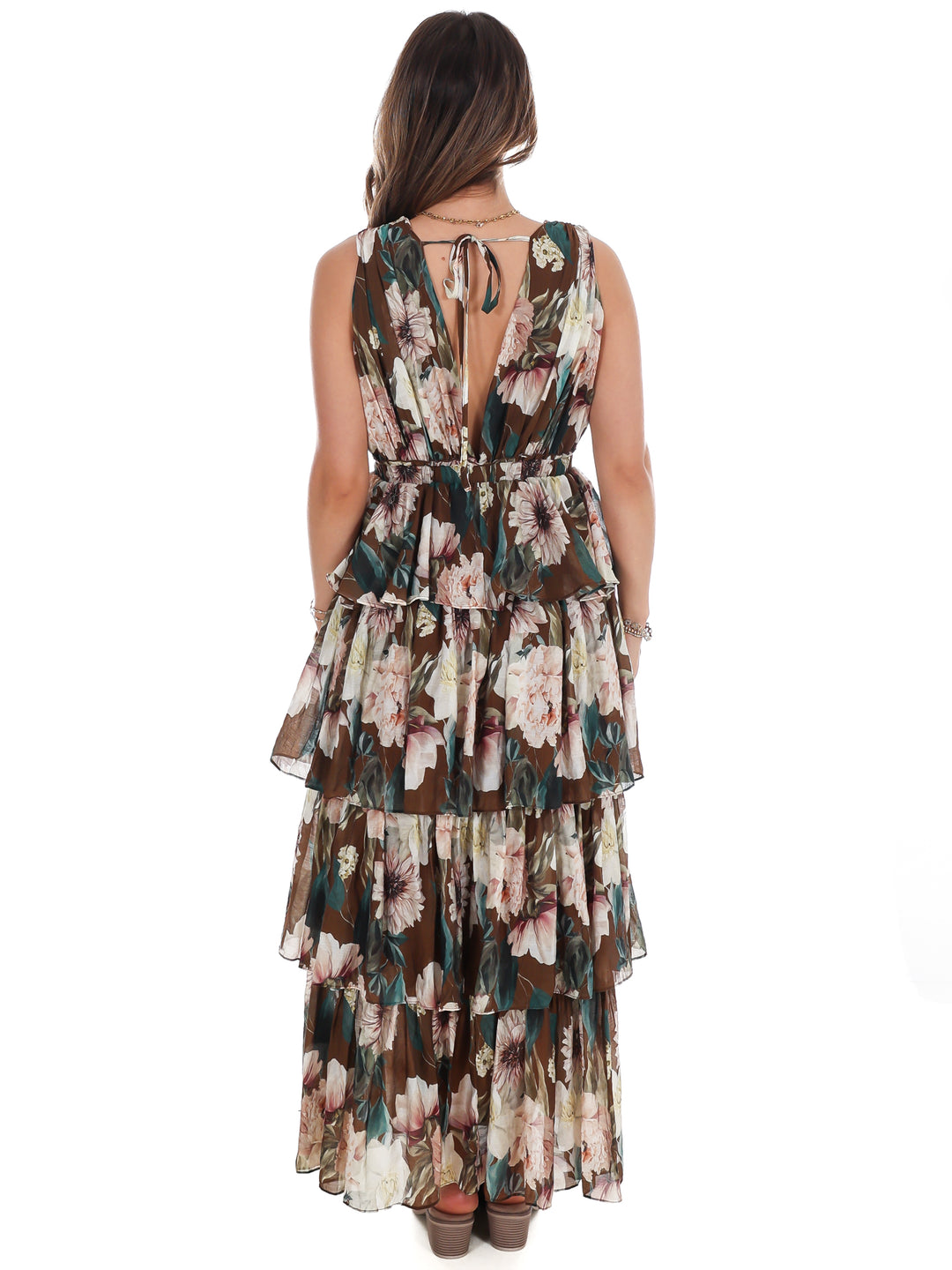 Country Estate Floral Tiered Maxi Dress