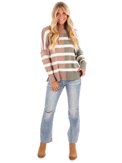 Stripes of Style Colorblock Sweater