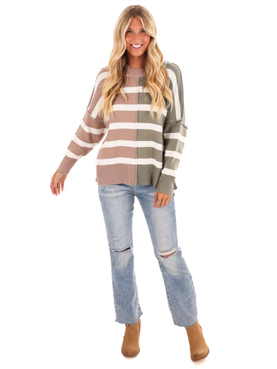 Stripes of Style Colorblock Sweater