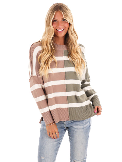 Stripes of Style Colorblock Sweater