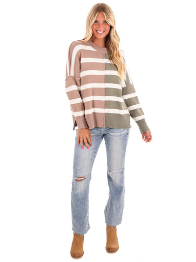 Stripes of Style Colorblock Sweater