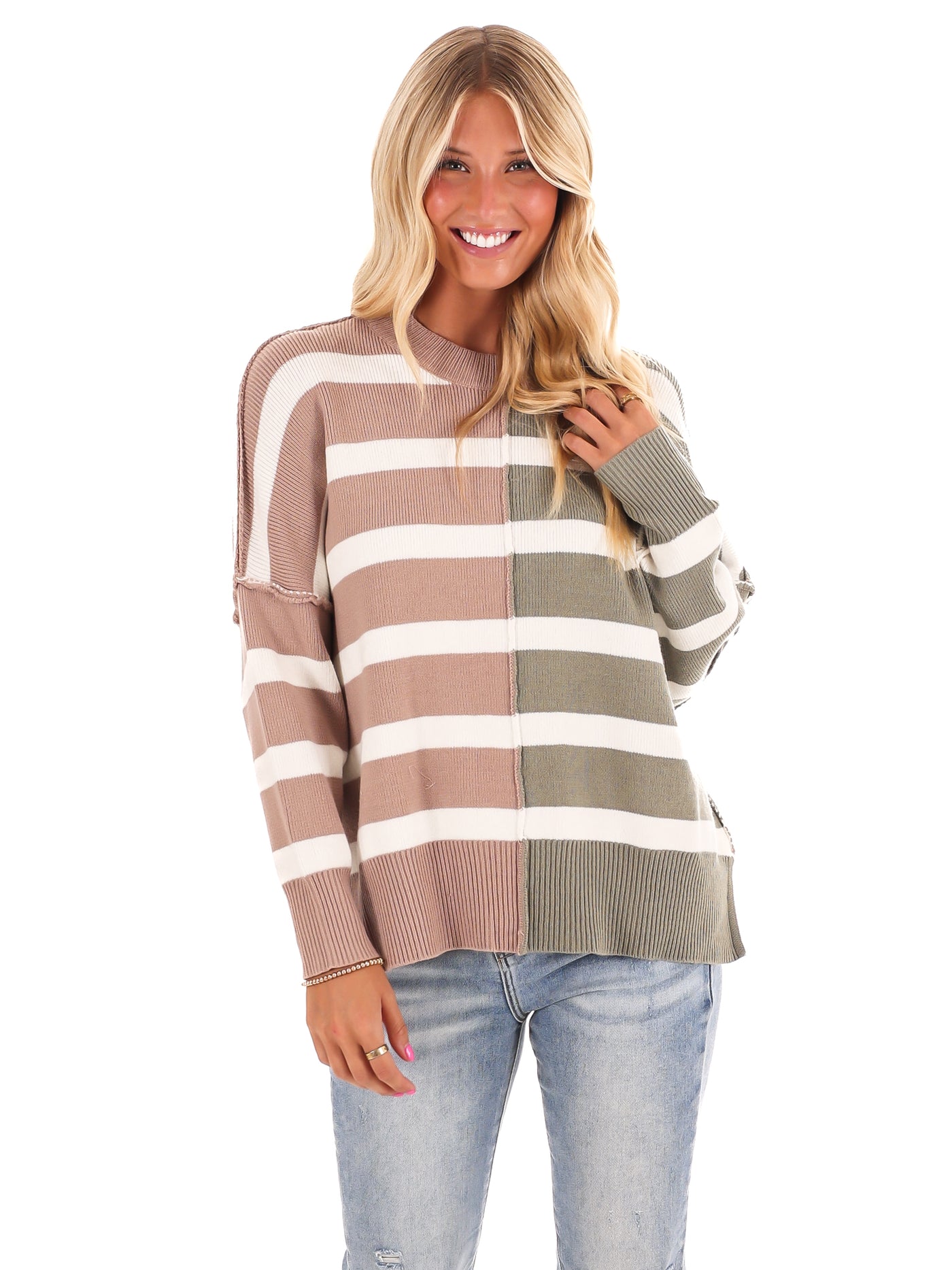 Stripes of Style Colorblock Sweater