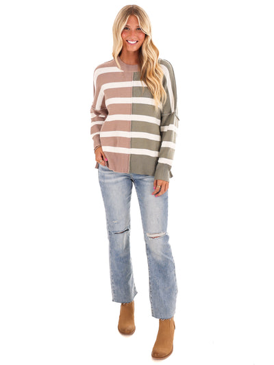 Stripes of Style Colorblock Sweater