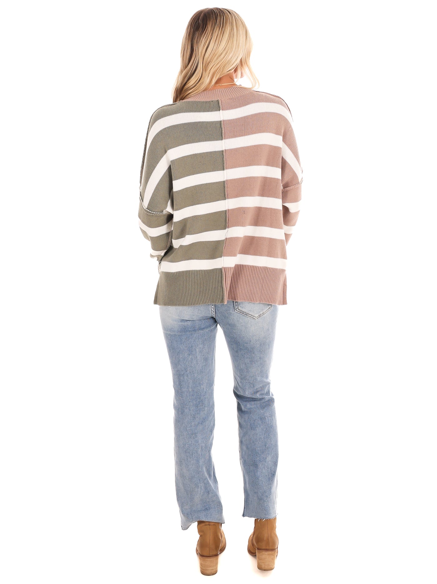 Stripes of Style Colorblock Sweater