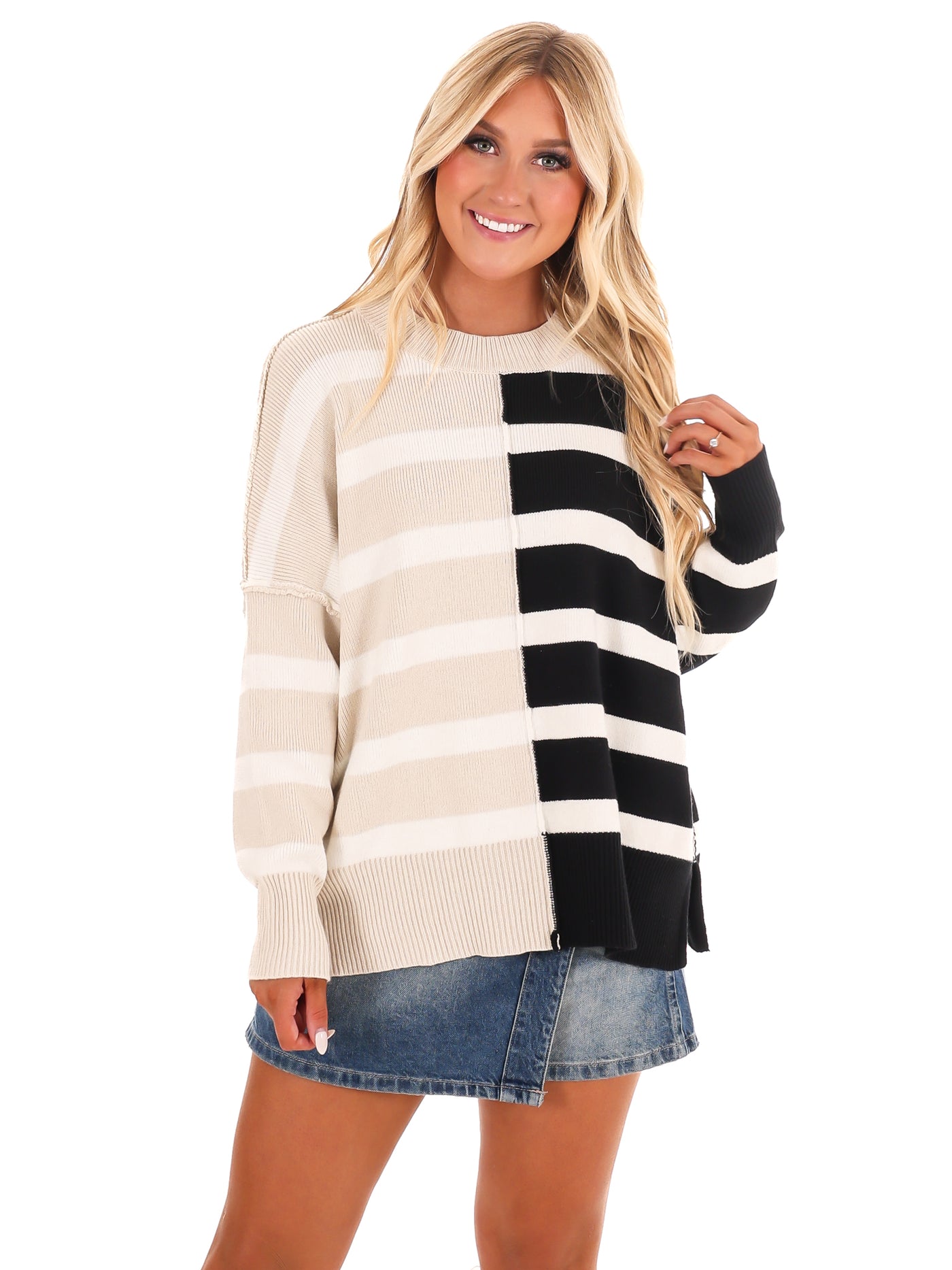 Stripes of Style Colorblock Sweater