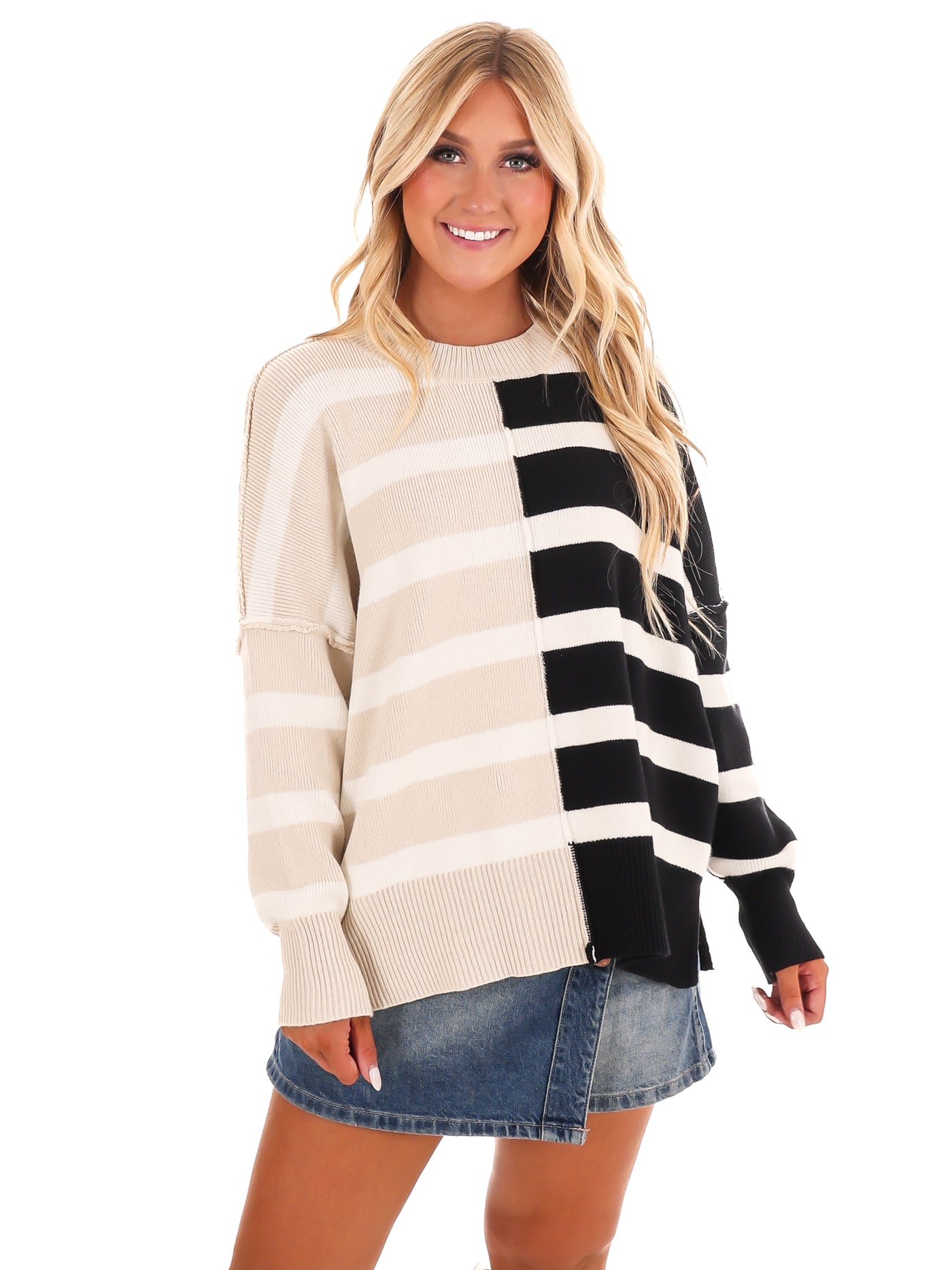 Stripes of Style Colorblock Sweater