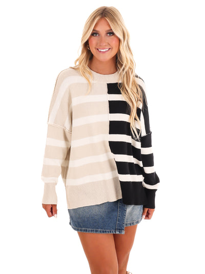 Stripes of Style Colorblock Sweater