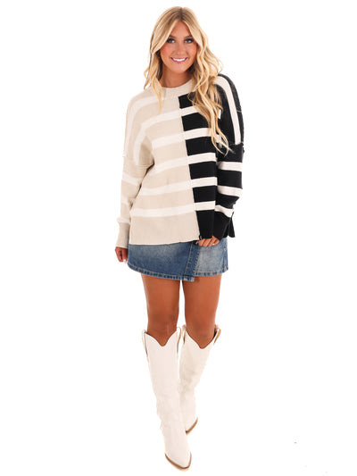 Stripes of Style Colorblock Sweater