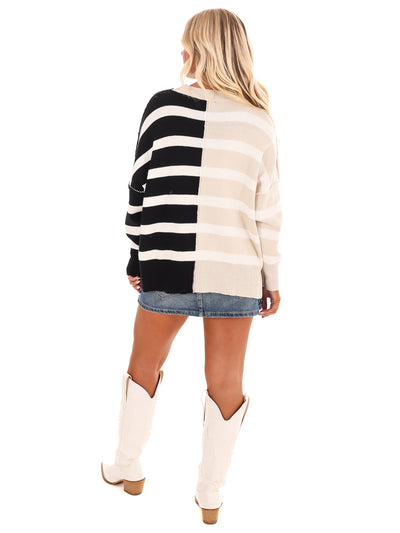 Stripes of Style Colorblock Sweater