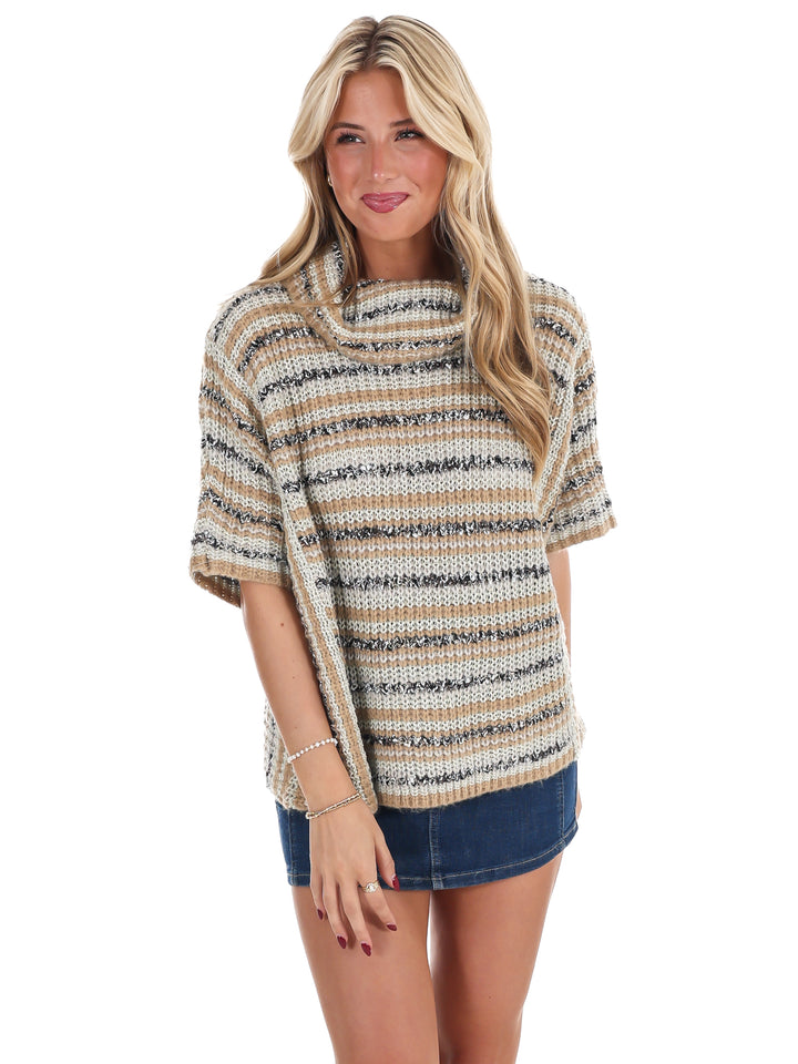 Cozy Lane Striped Turtleneck Sweater