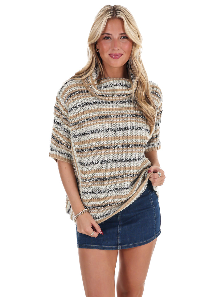 Cozy Lane Striped Turtleneck Sweater