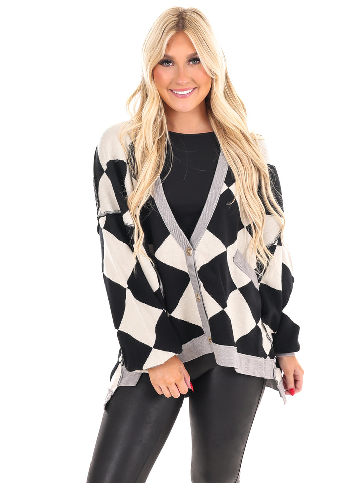 Gentle On My Mind Checker Cardigan