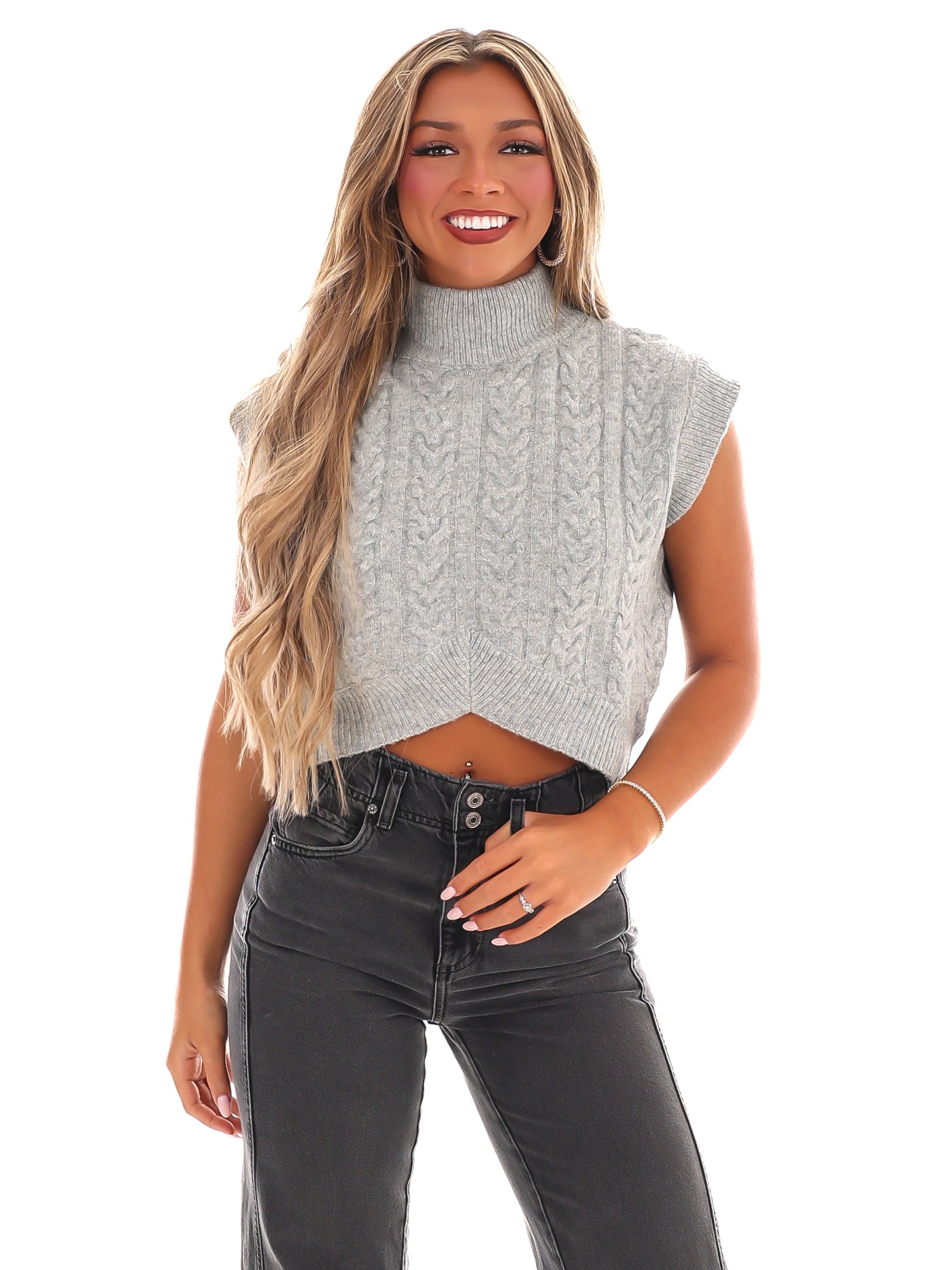 Textured Perfection Mock Neck Sweater