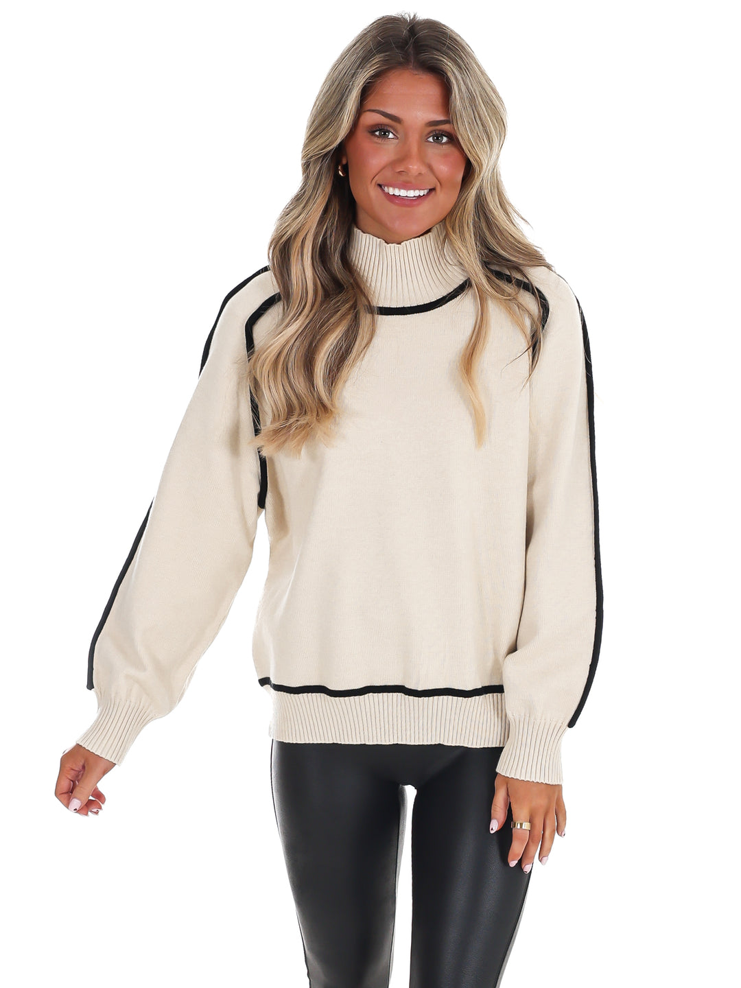 Contrast Edge Sweater