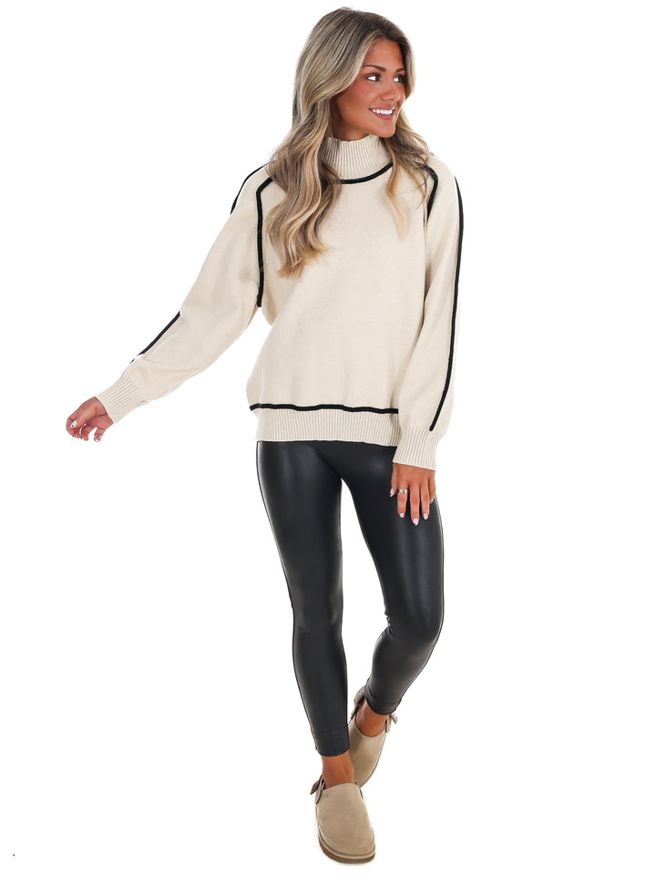 Contrast Edge Sweater
