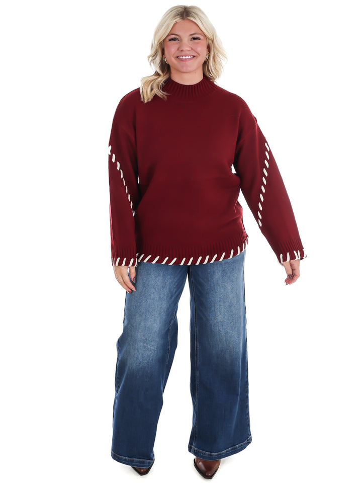 Pinky Promise Mock Neck Sweater
