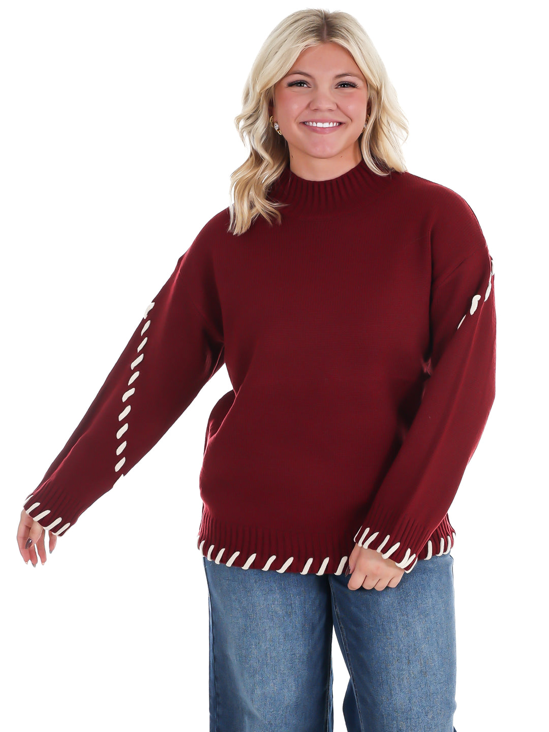 Pinky Promise Mock Neck Sweater