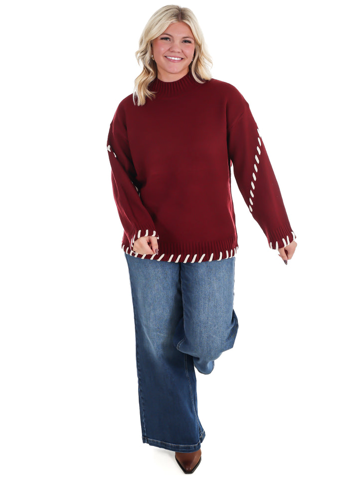 Pinky Promise Mock Neck Sweater