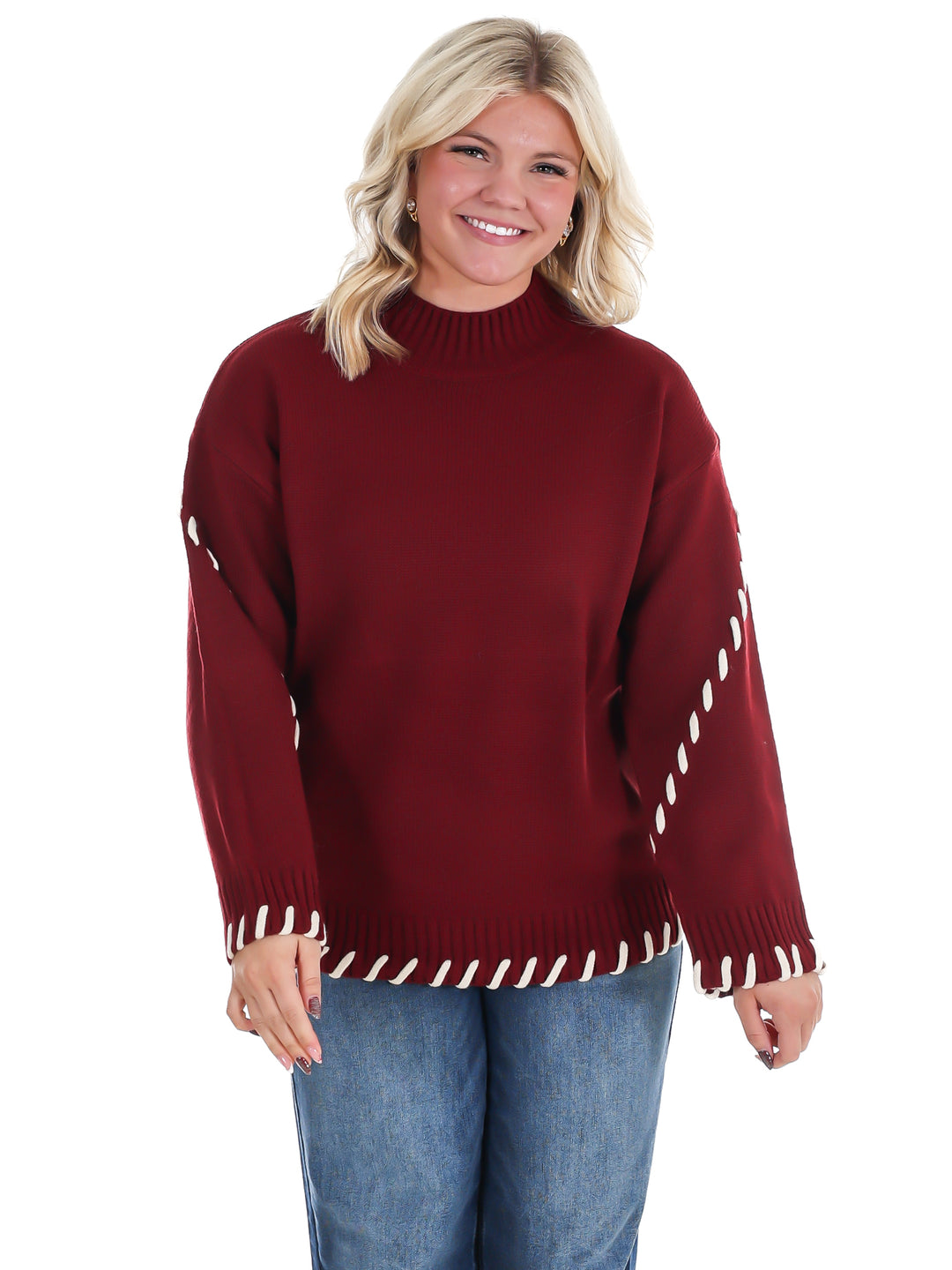 Pinky Promise Mock Neck Sweater