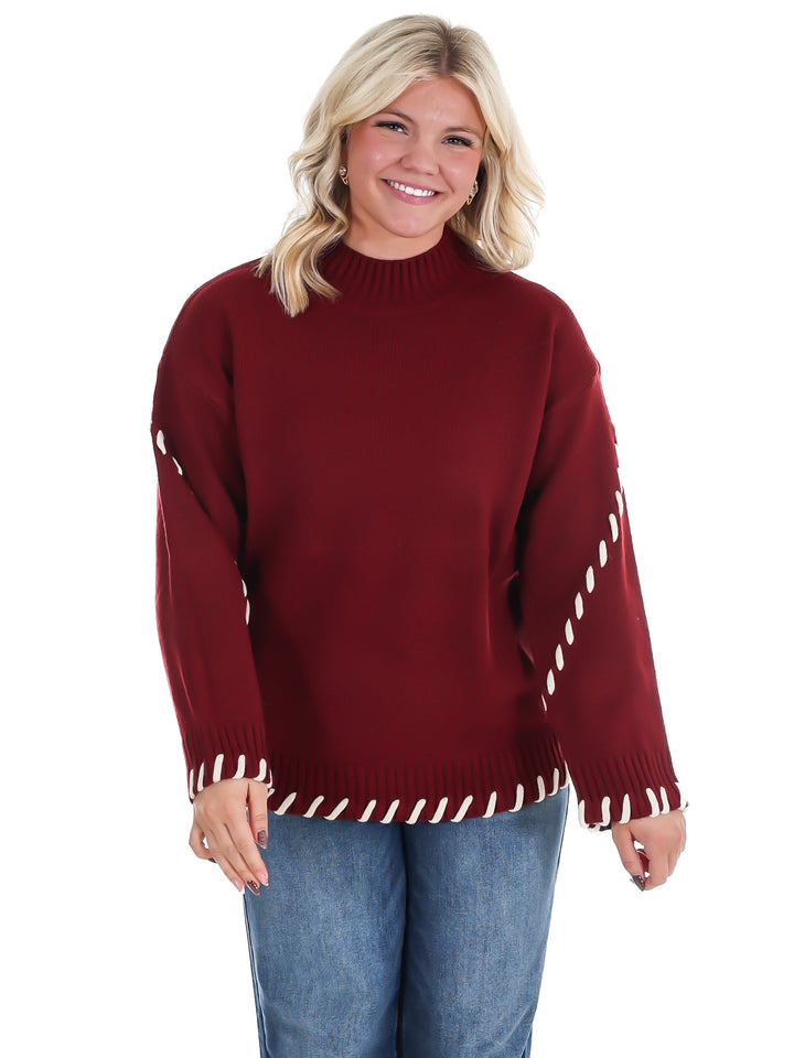 Pinky Promise Mock Neck Sweater