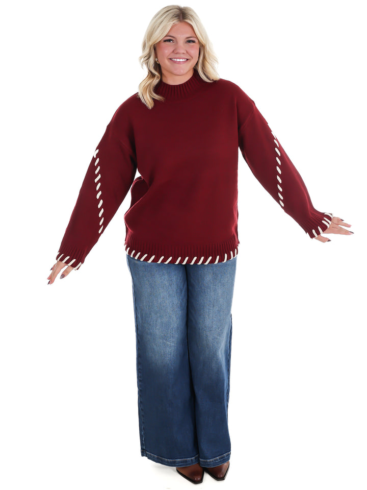 Pinky Promise Mock Neck Sweater