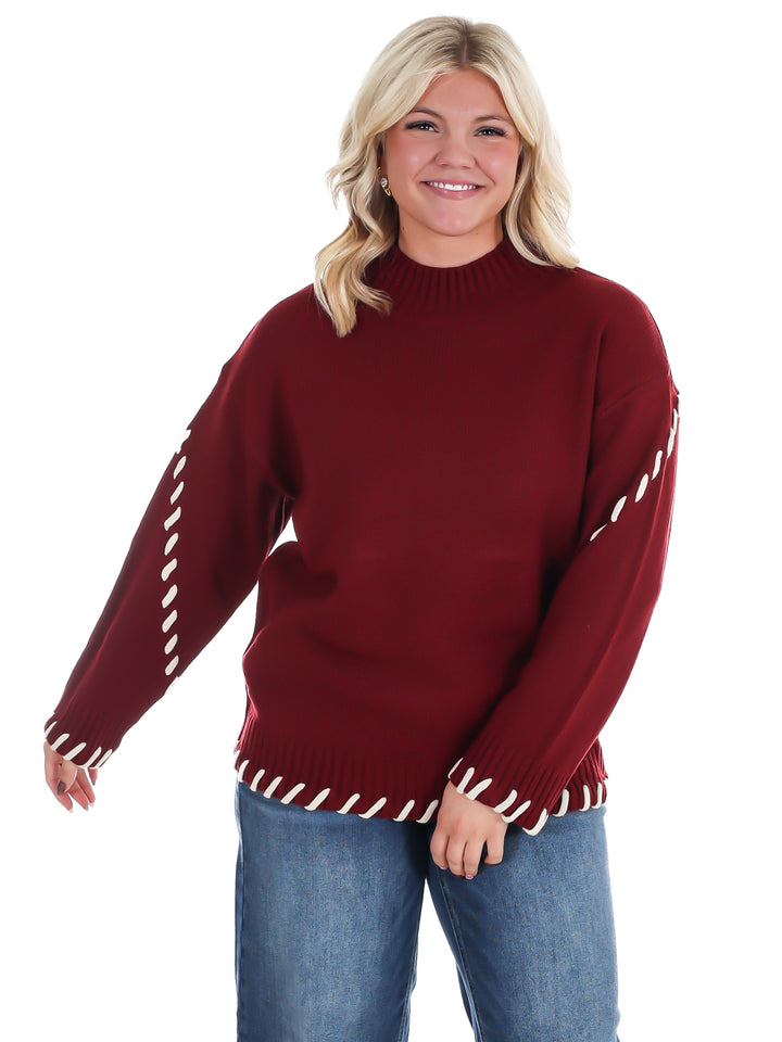 Pinky Promise Mock Neck Sweater