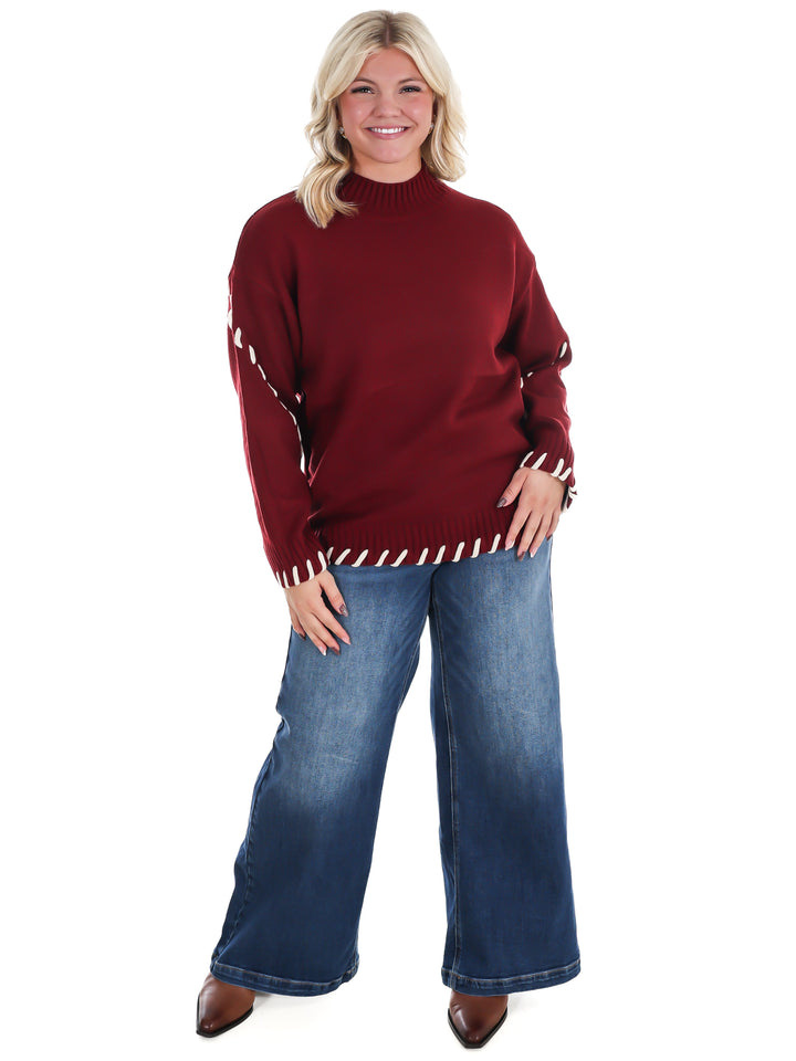 Pinky Promise Mock Neck Sweater