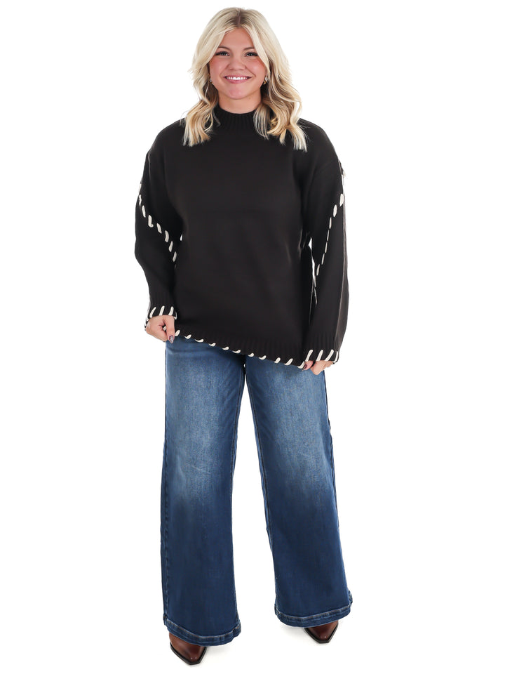 Pinky Promise Mock Neck Sweater