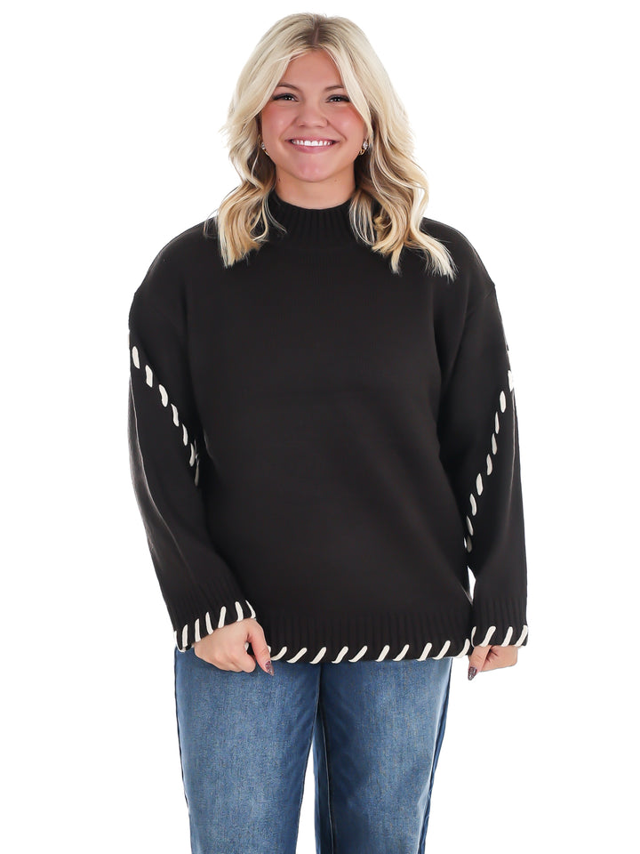 Pinky Promise Mock Neck Sweater