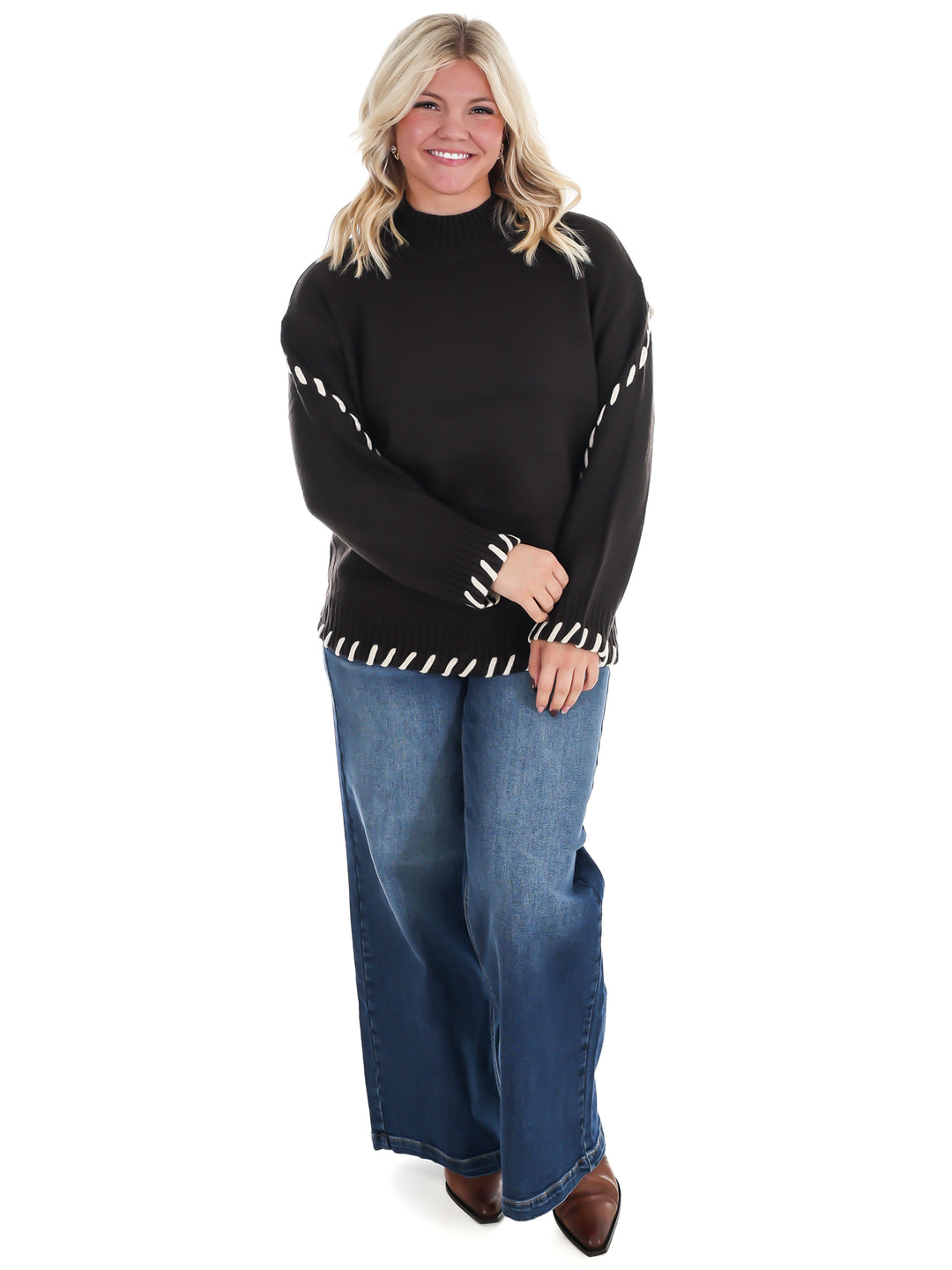 Pinky Promise Mock Neck Sweater