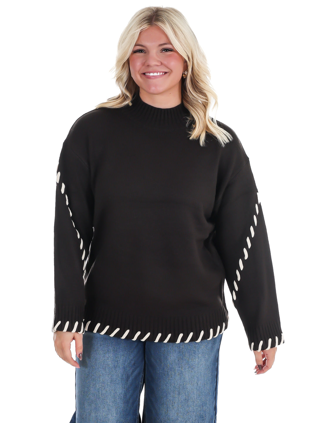 Pinky Promise Mock Neck Sweater