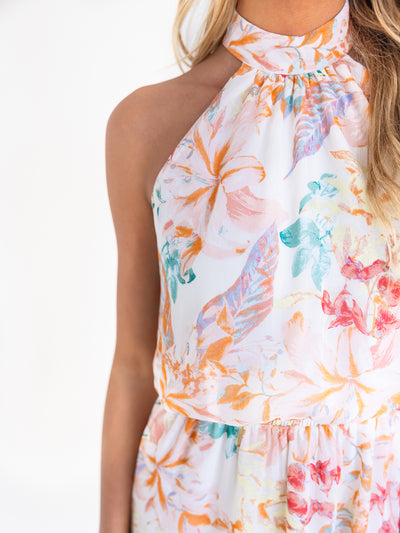 How You Know Floral Halter Dress