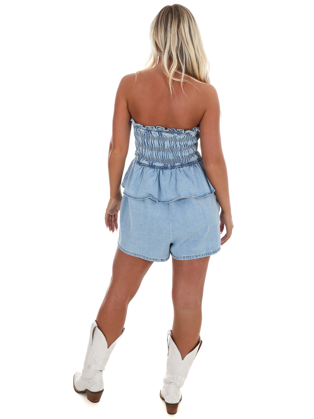 Sunwashed Denim Romper