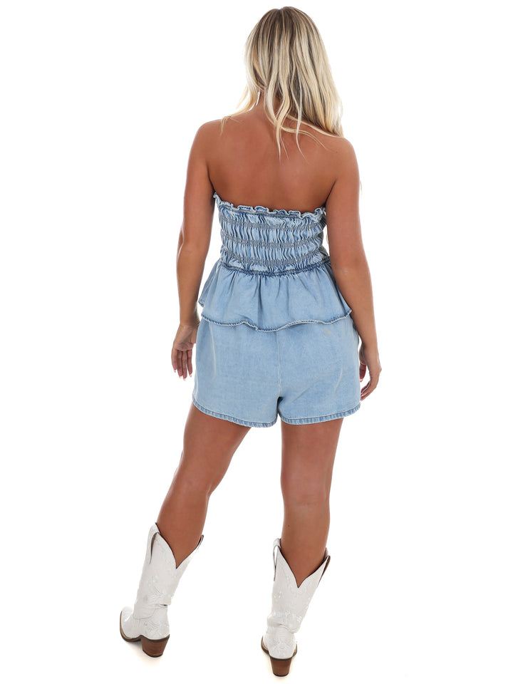 Sunwashed Denim Romper