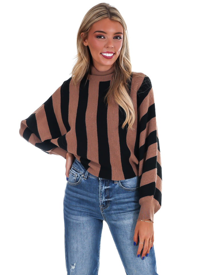Take A Breath Stripe Turtleneck Sweater