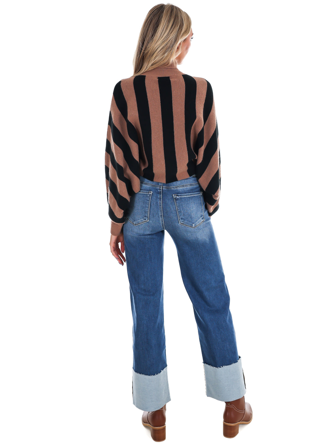 Take A Breath Stripe Turtleneck Sweater