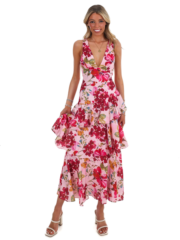 Close to Heart Floral Tiered Maxi Dress