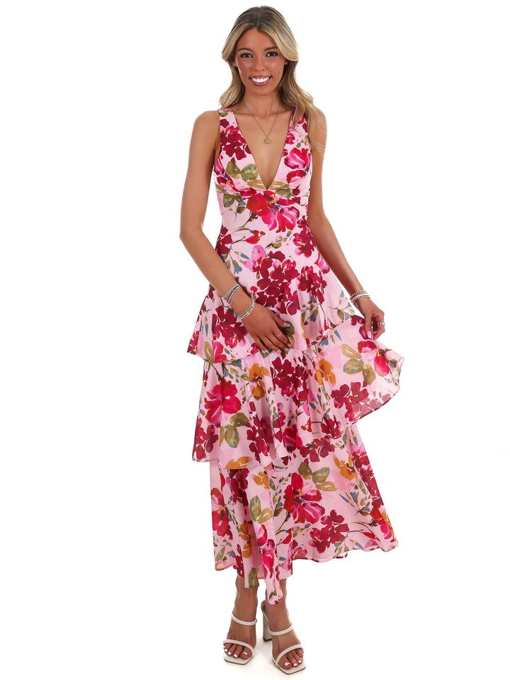 Close to Heart Floral Tiered Maxi Dress