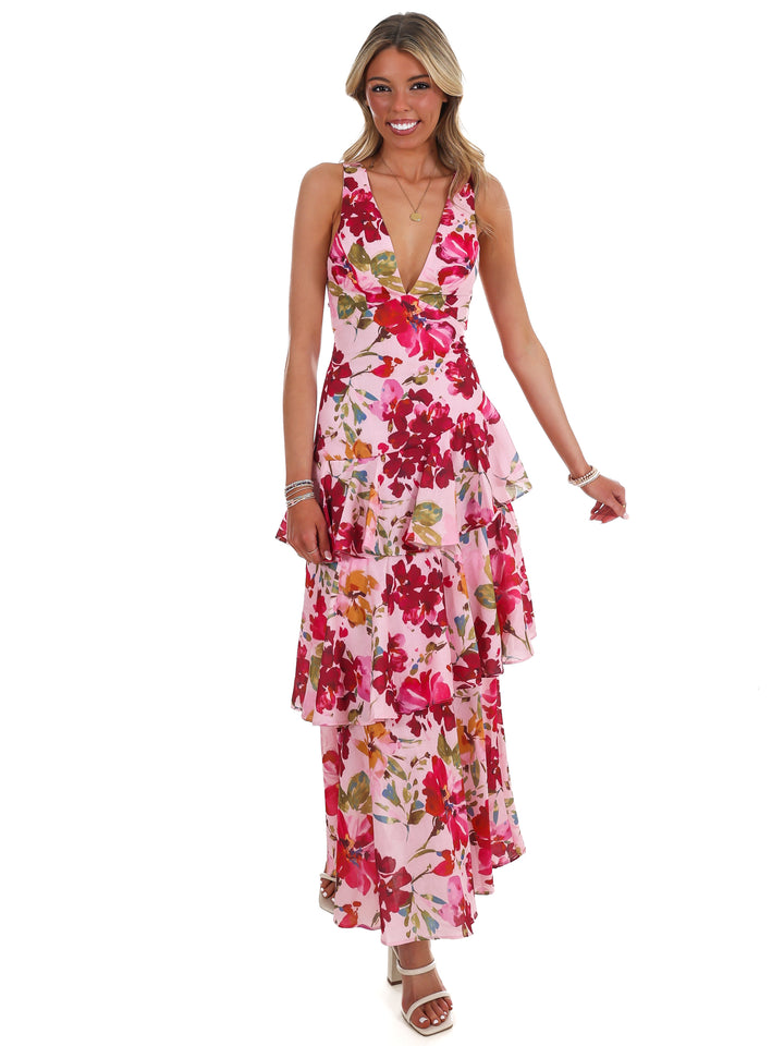 Close to Heart Floral Tiered Maxi Dress
