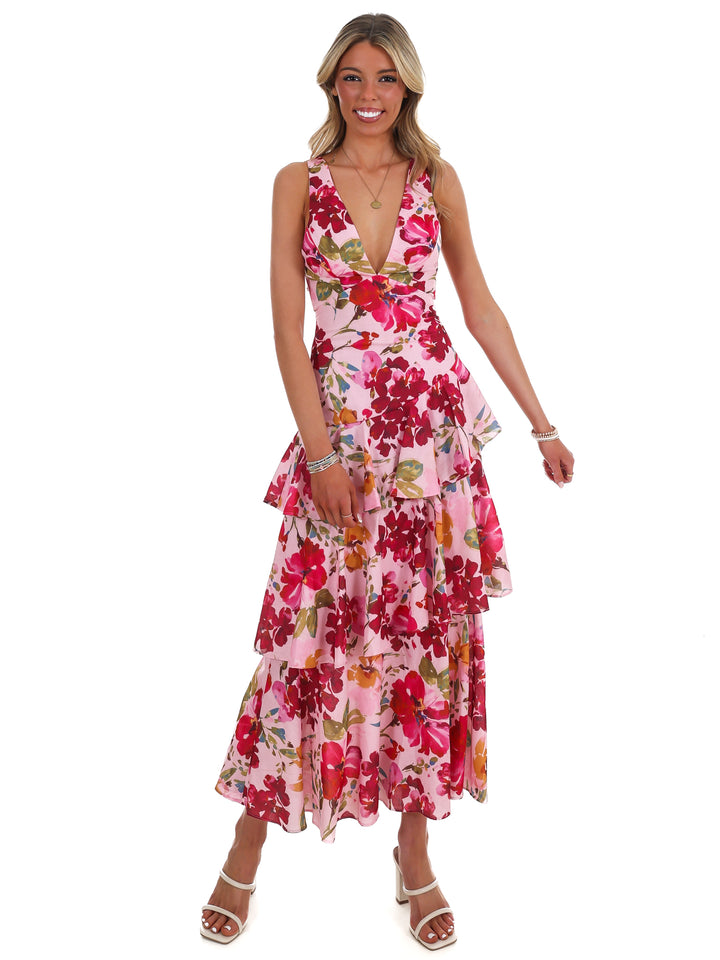 Close to Heart Floral Tiered Maxi Dress