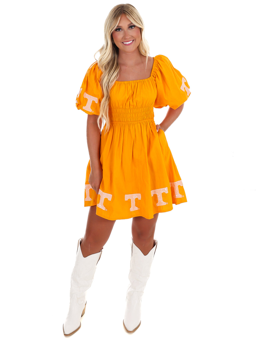 tennessee orange dresses Smith & Quinn Tennessee Orange Volunteers Tory Tiered Dress Size: Extra Small