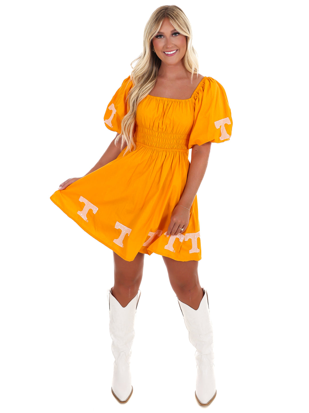 The University of Tennessee Puff Sleeve Dress – Josie's Boutique