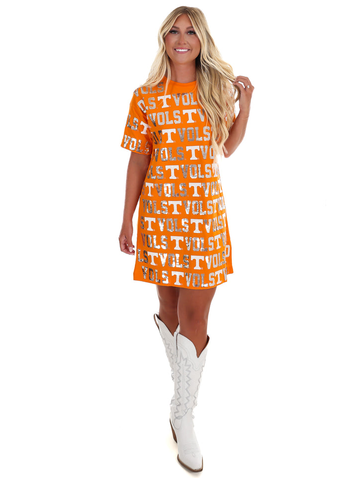 The Tennessee Sequin Repeat T-Shirt Dress