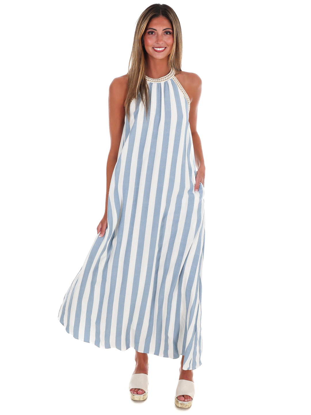 By the Bay Halter Neck Maxi Dress
