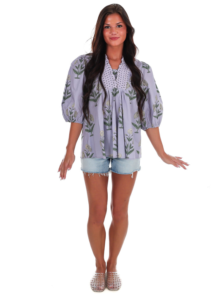 Garden Whimsy Print Top