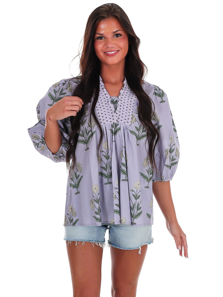 Garden Whimsy Print Top