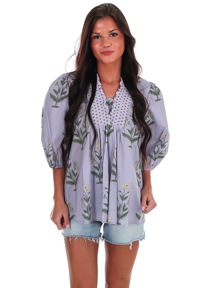 Garden Whimsy Print Top