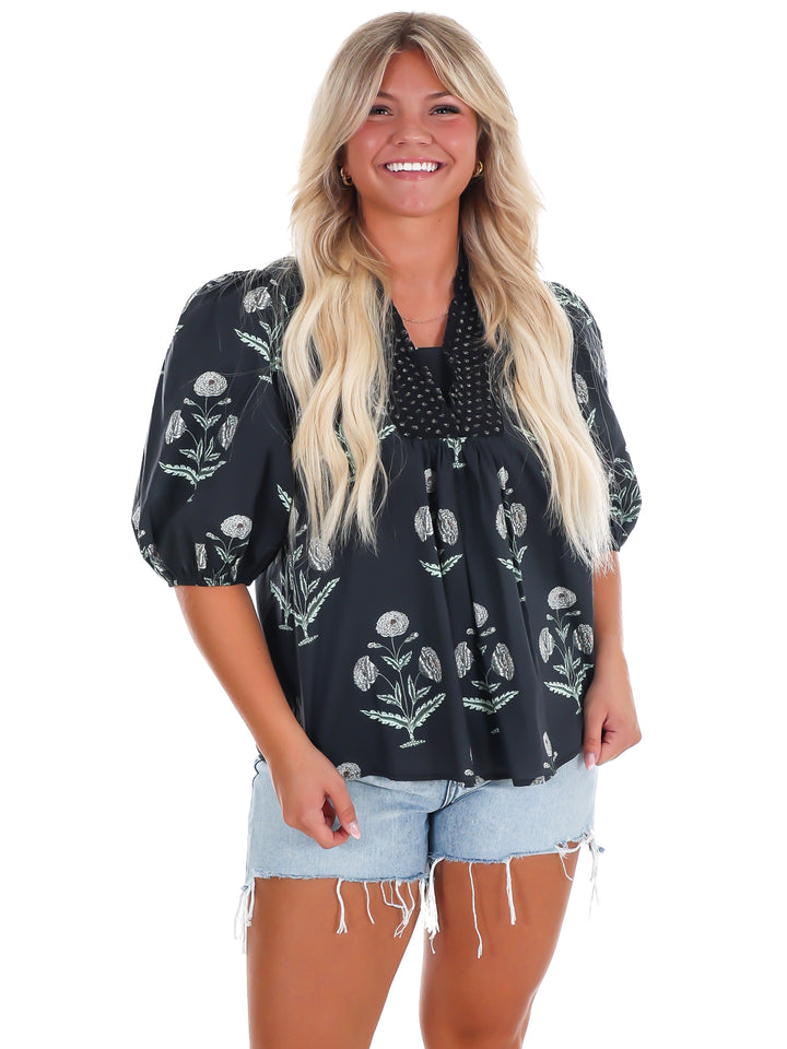 Garden Whimsy Print Top